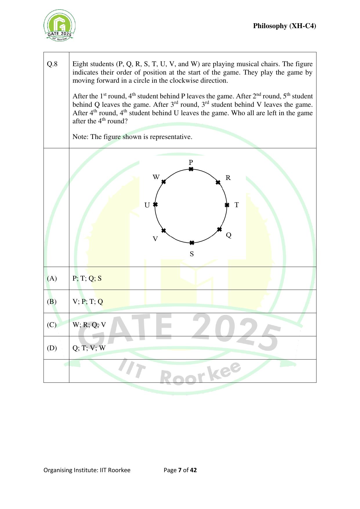GATE 2025 Humanities & Social Sciences - Philosophy (XH-C4) Question Paper - Page 7