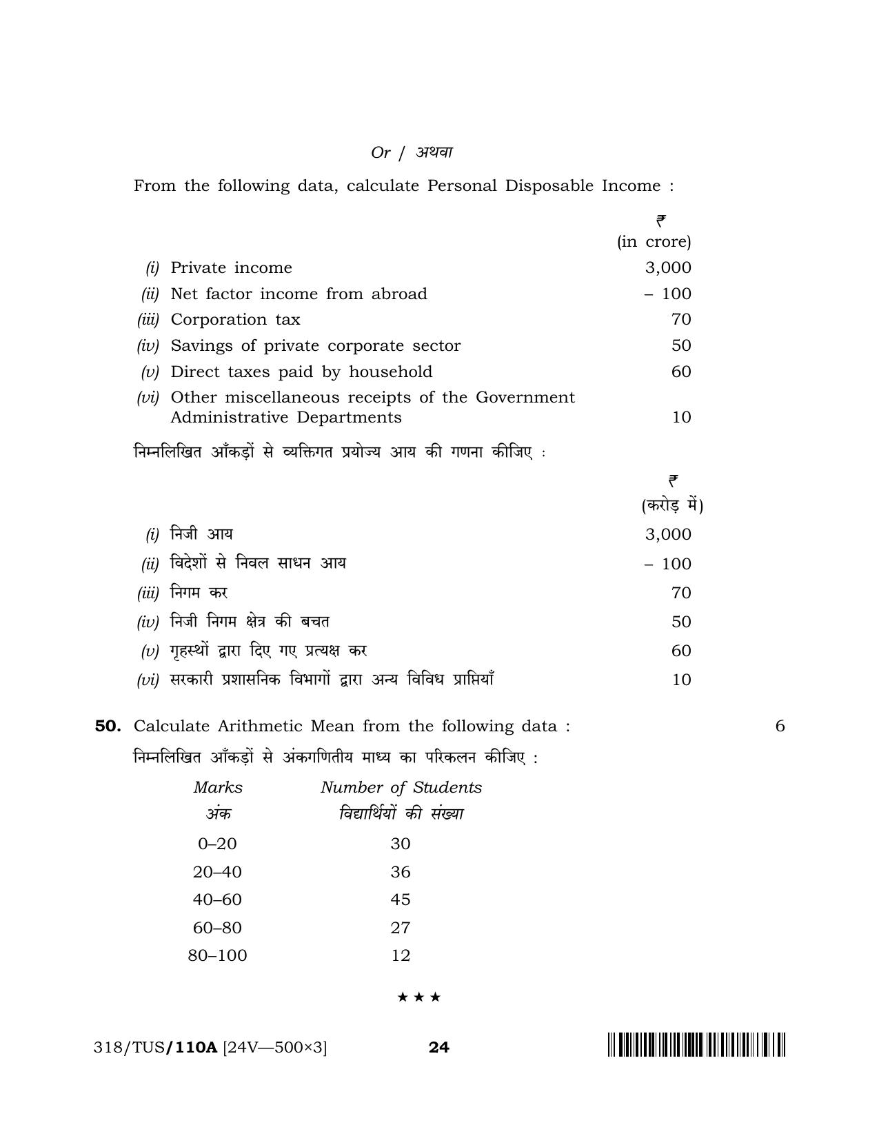 NIOS 2024 Class 12 Economics (SET A) Question Paper - Page 24
