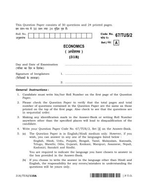 NIOS 2024 Class 12 Economics (SET A) Question Paper