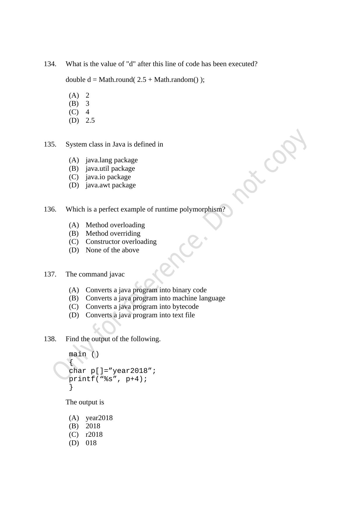 CUSAT CAT 2021 M.Voc Mobile Phone Applications Development Question Paper - Page 35