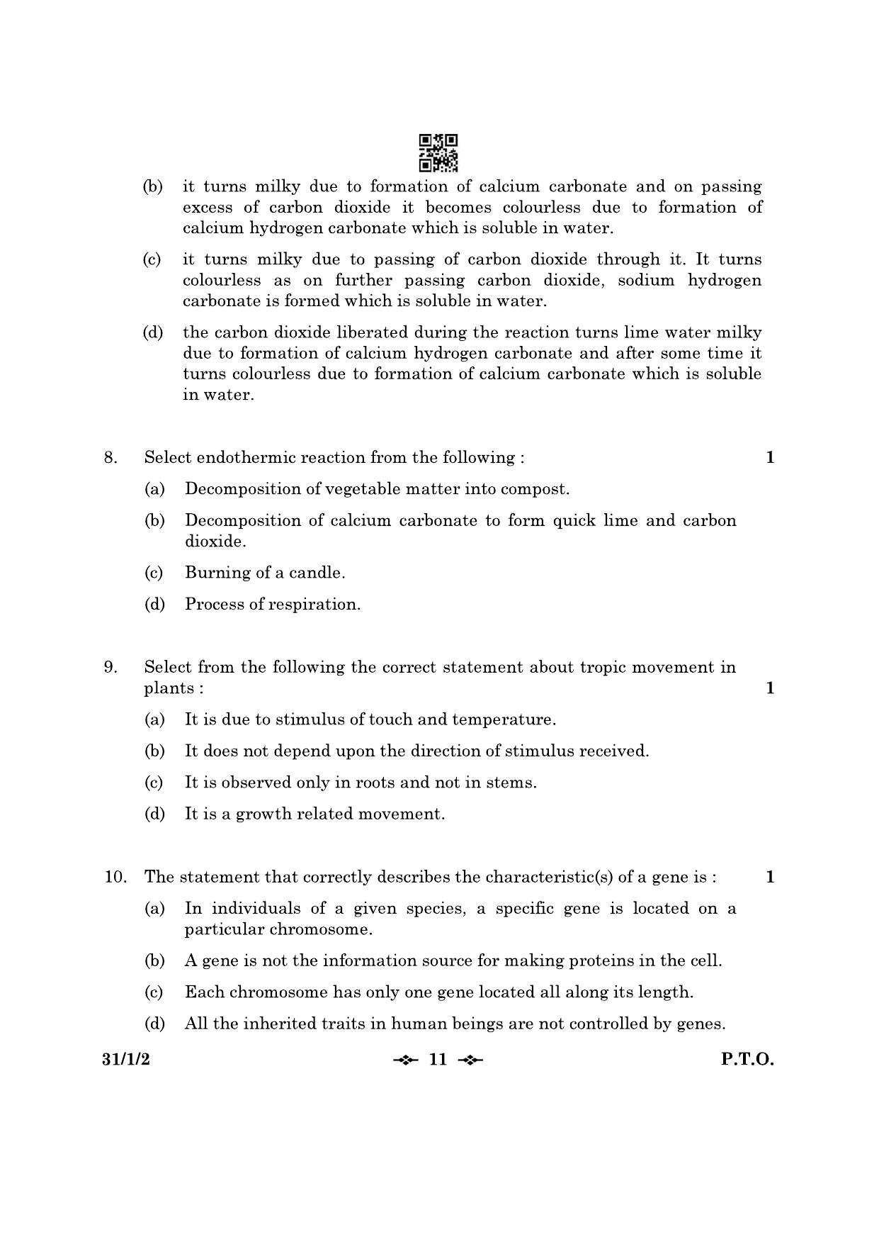 CBSE Class 10 31-1-2 Science 2023 Question Paper - Page 11