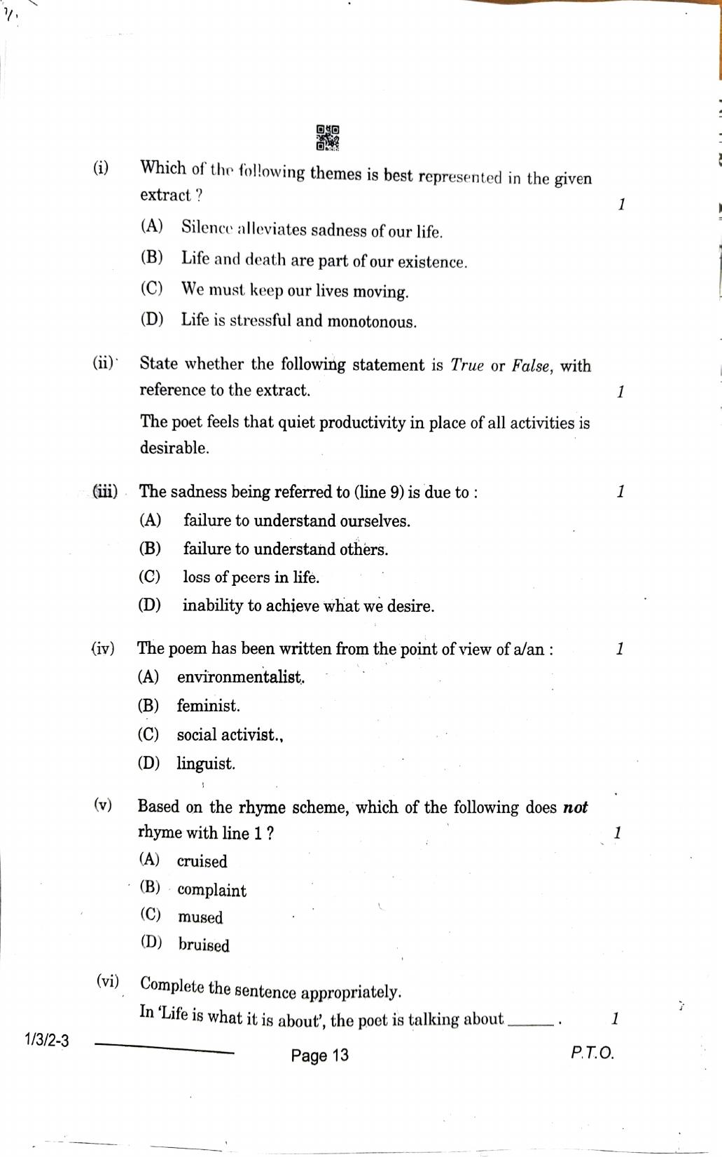 1/3/2 English Core Set 2 2024 Question Paper - Page 13
