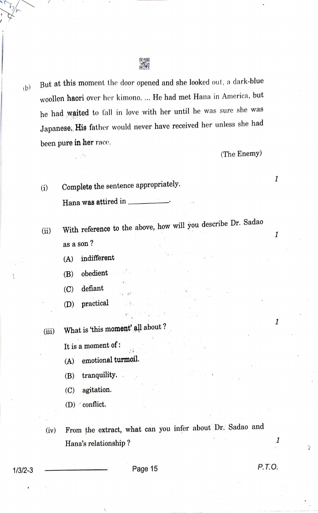 1/3/2 English Core Set 2 2024 Question Paper - Page 15