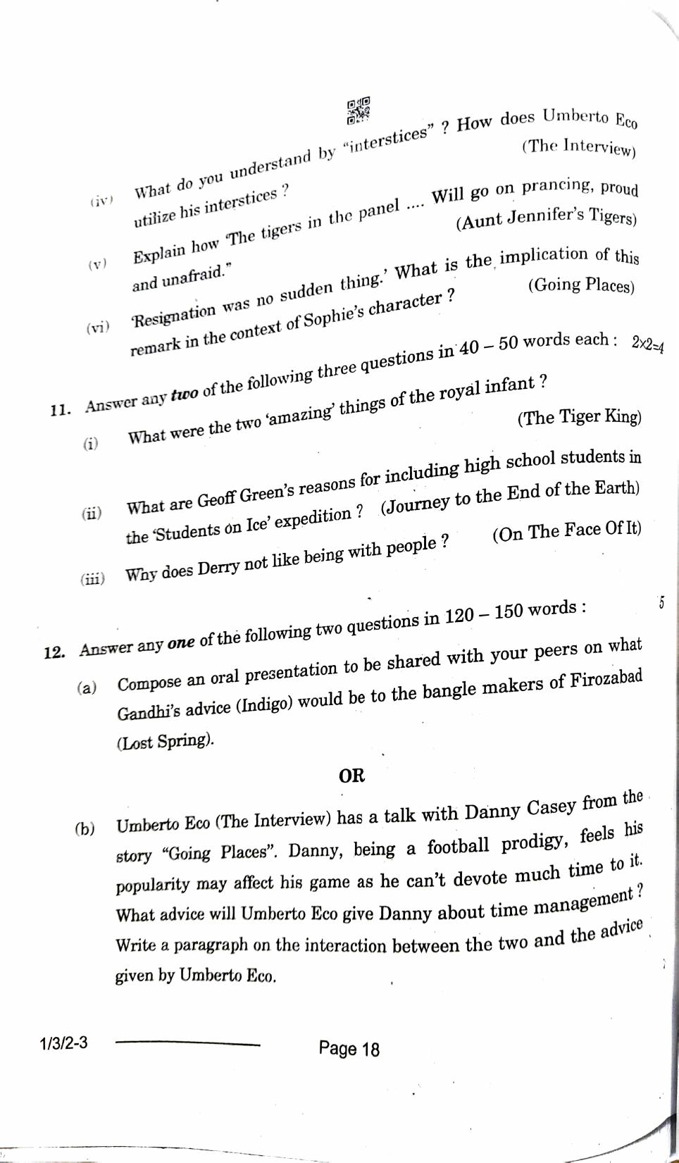 1/3/2 English Core Set 2 2024 Question Paper - Page 18