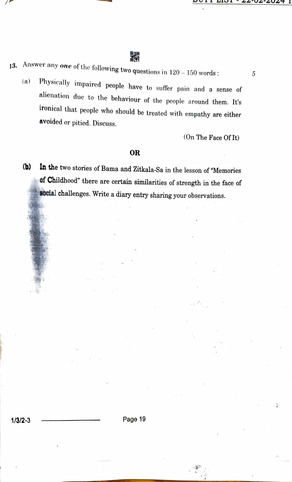 1/3/2 English Core Set 2 2024 Question Paper - Page 19