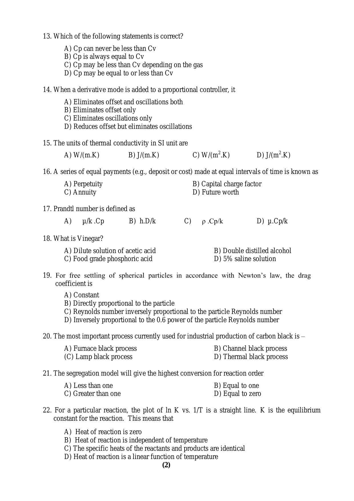 PU MPET Biotechnology Engineering 2016 Question Paper - Page 8