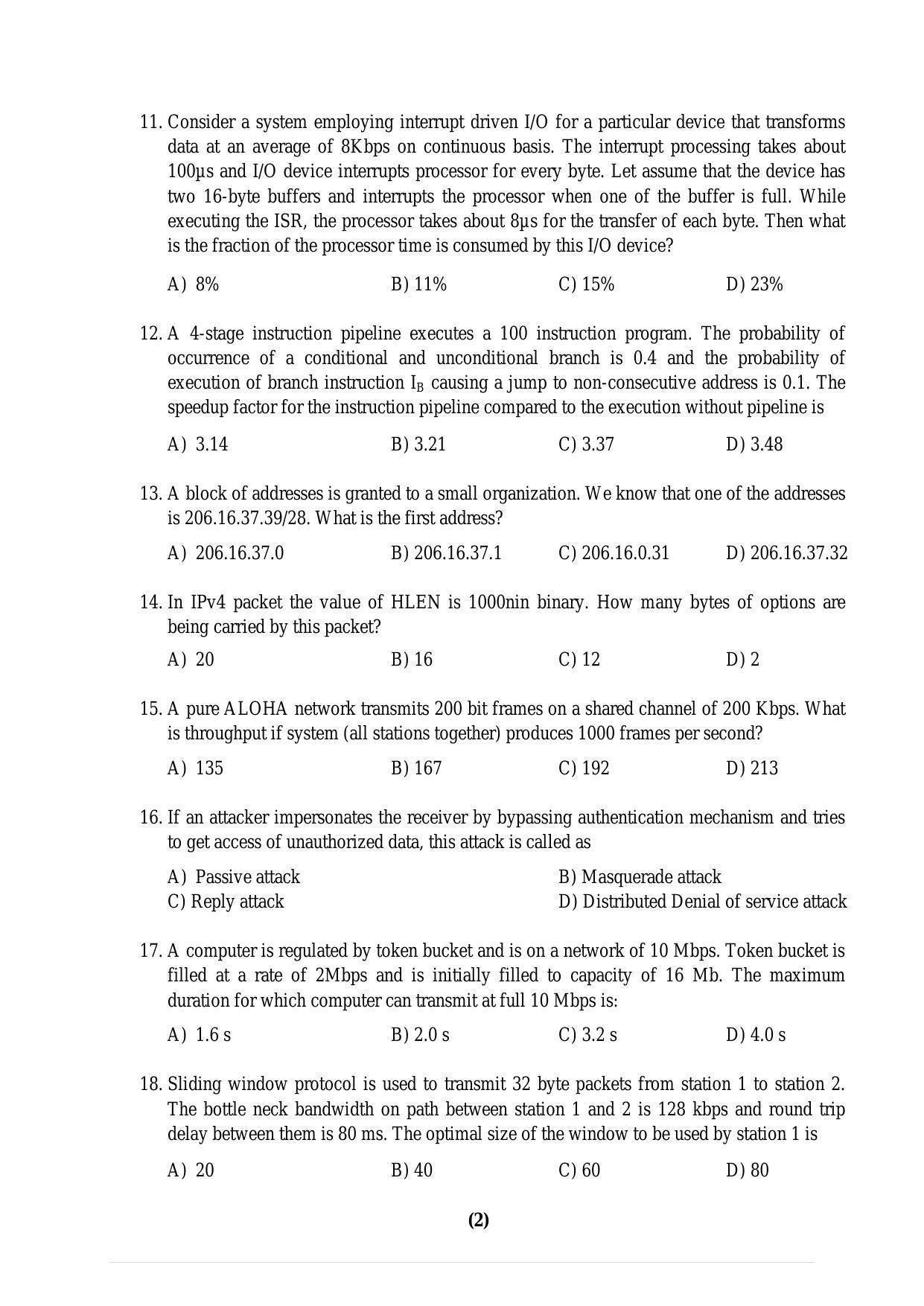 PU MPET Biotechnology Engineering 2016 Question Paper - Page 18
