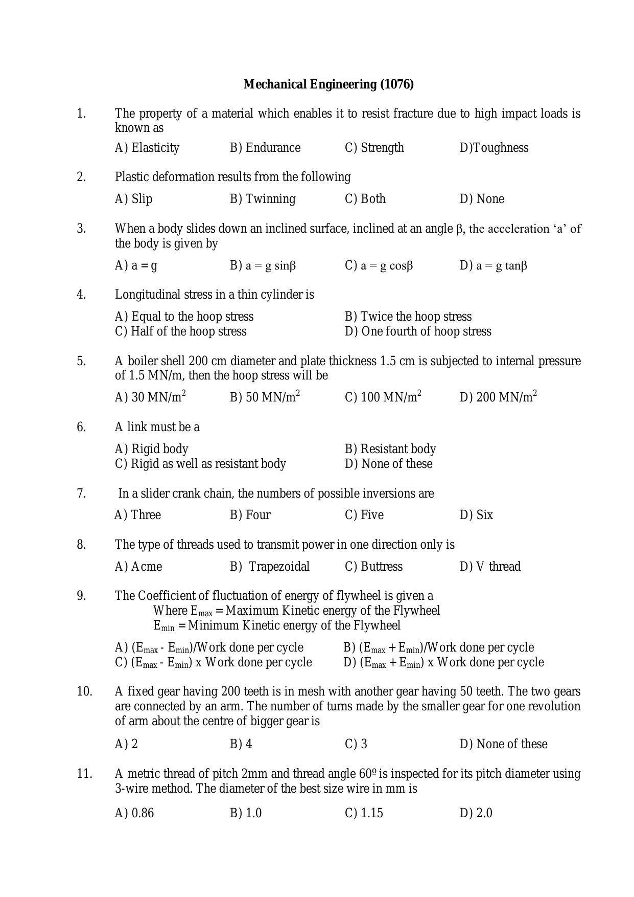 PU MPET Biotechnology Engineering 2016 Question Paper - Page 51