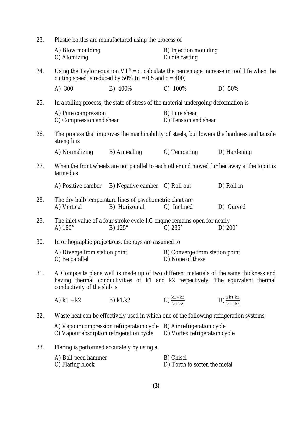 PU MPET Biotechnology Engineering 2016 Question Paper - Page 53