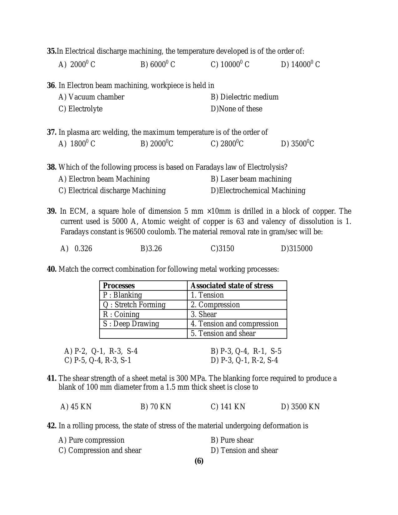 PU MPET Biotechnology Engineering 2016 Question Paper - Page 61