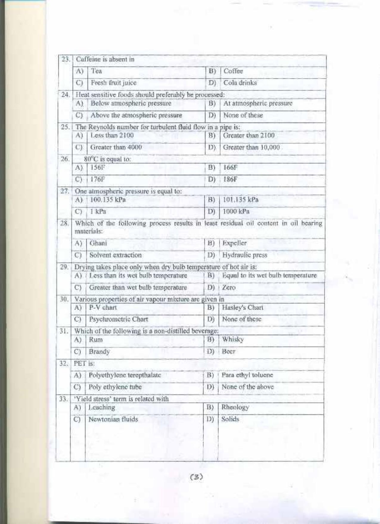 PU MPET Biotechnology Engineering 2016 Question Paper - Page 67