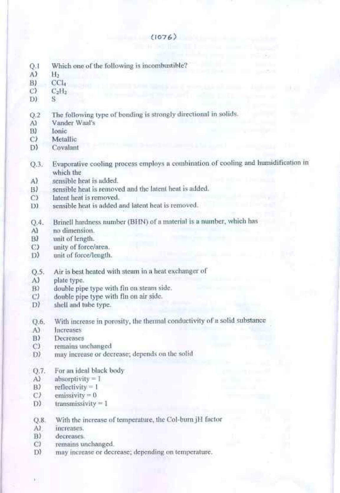 PU MPET Biotechnology Engineering 2016 Question Paper - Page 71