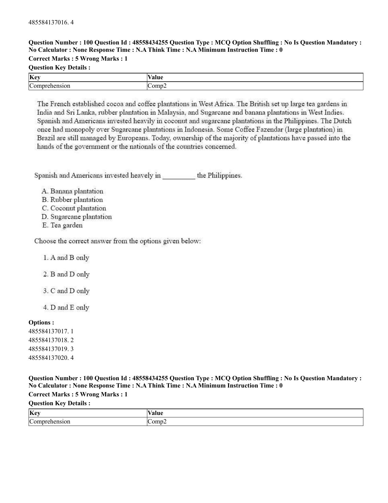 CUET 2023 English Urdu Shift 3 Question Paper - 18 June 2023 - Page 91