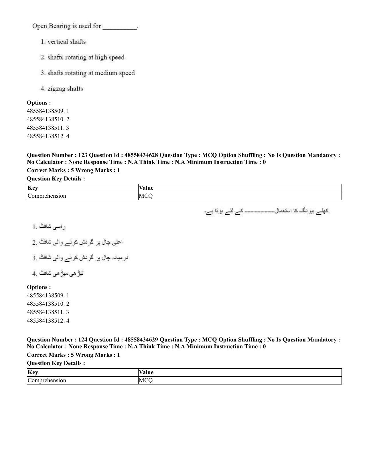 CUET 2023 English Urdu Shift 3 Question Paper - 18 June 2023 - Page 120