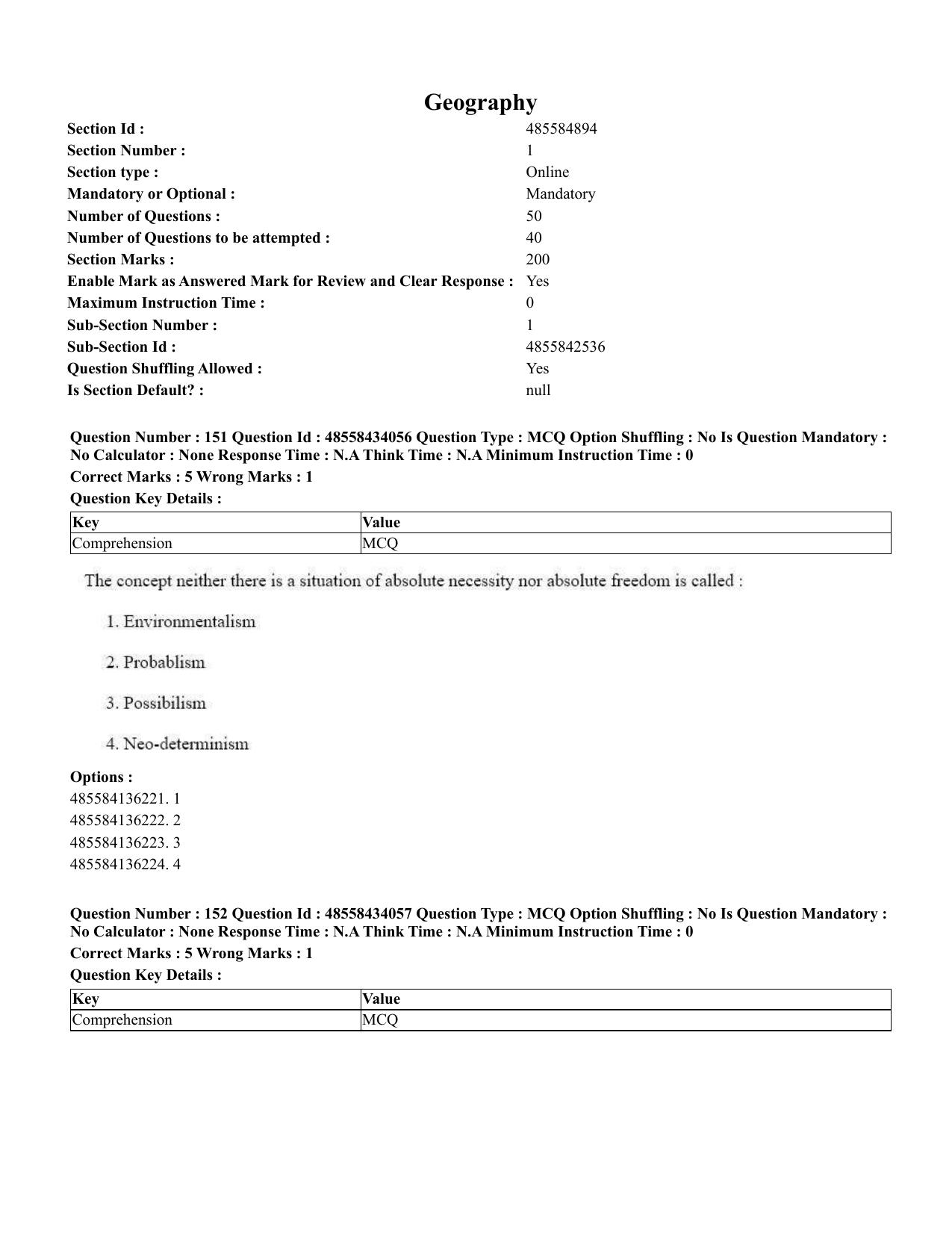 CUET 2023 English Urdu Shift 3 Question Paper - 18 June 2023 - Page 166