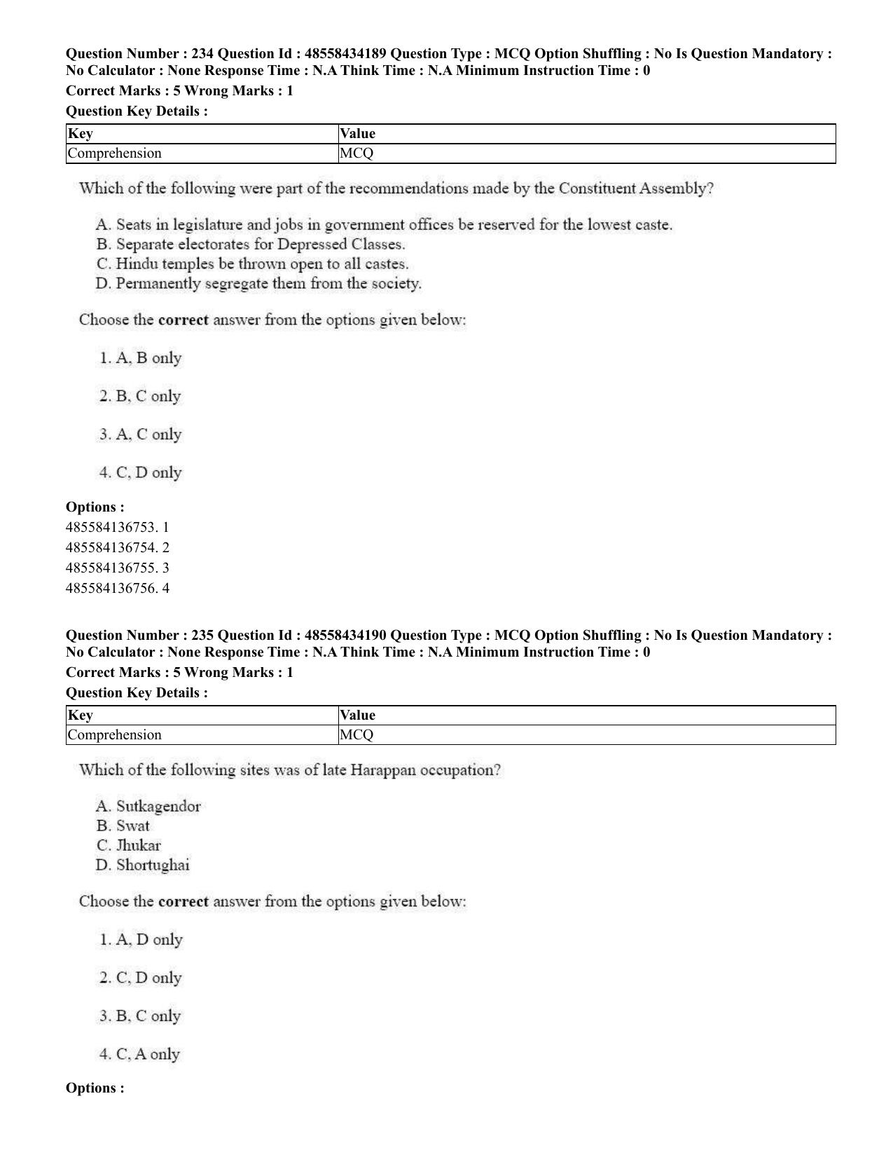 CUET 2023 English Urdu Shift 3 Question Paper - 18 June 2023 - Page 214