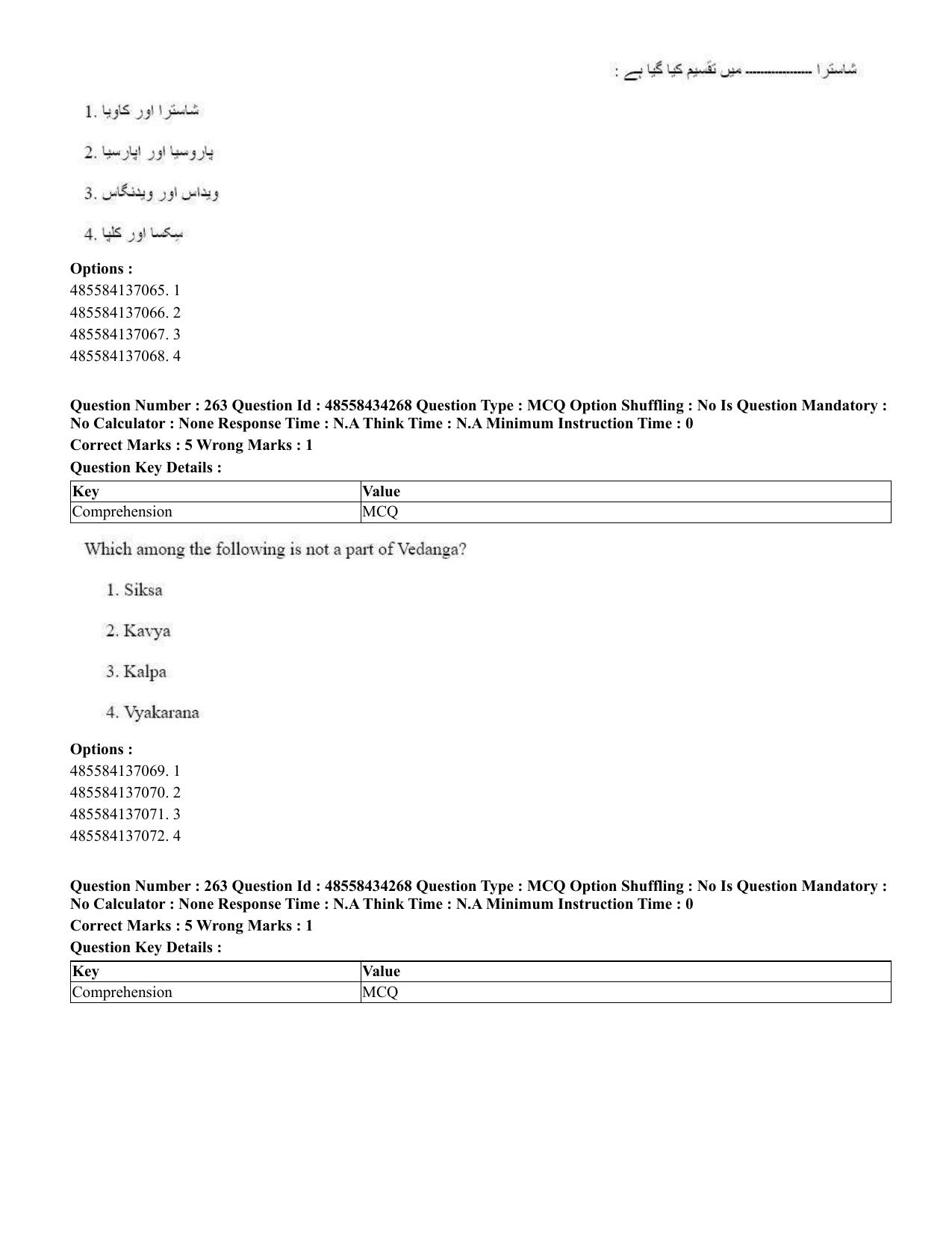 CUET 2023 English Urdu Shift 3 Question Paper - 18 June 2023 - Page 237