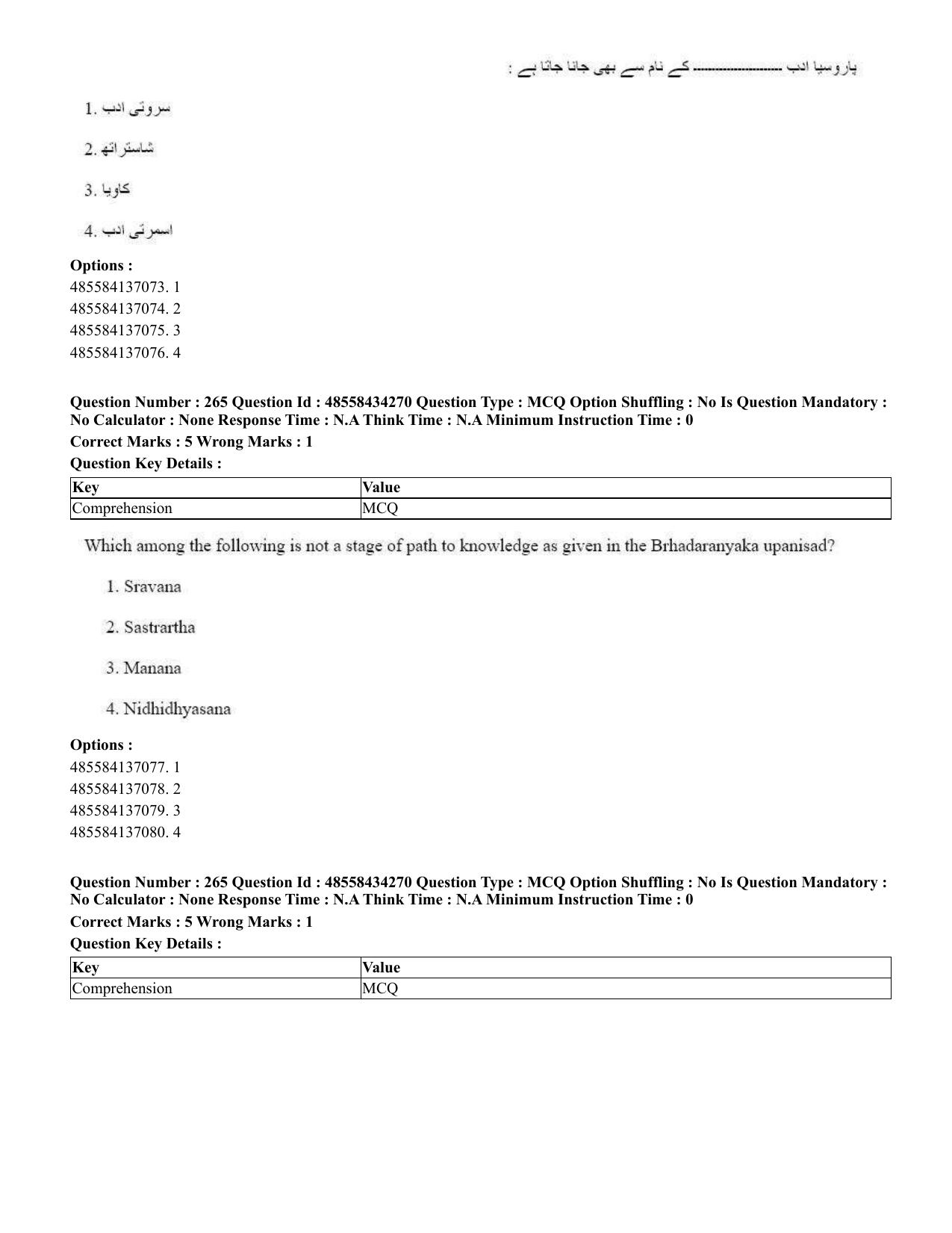 CUET 2023 English Urdu Shift 3 Question Paper - 18 June 2023 - Page 239