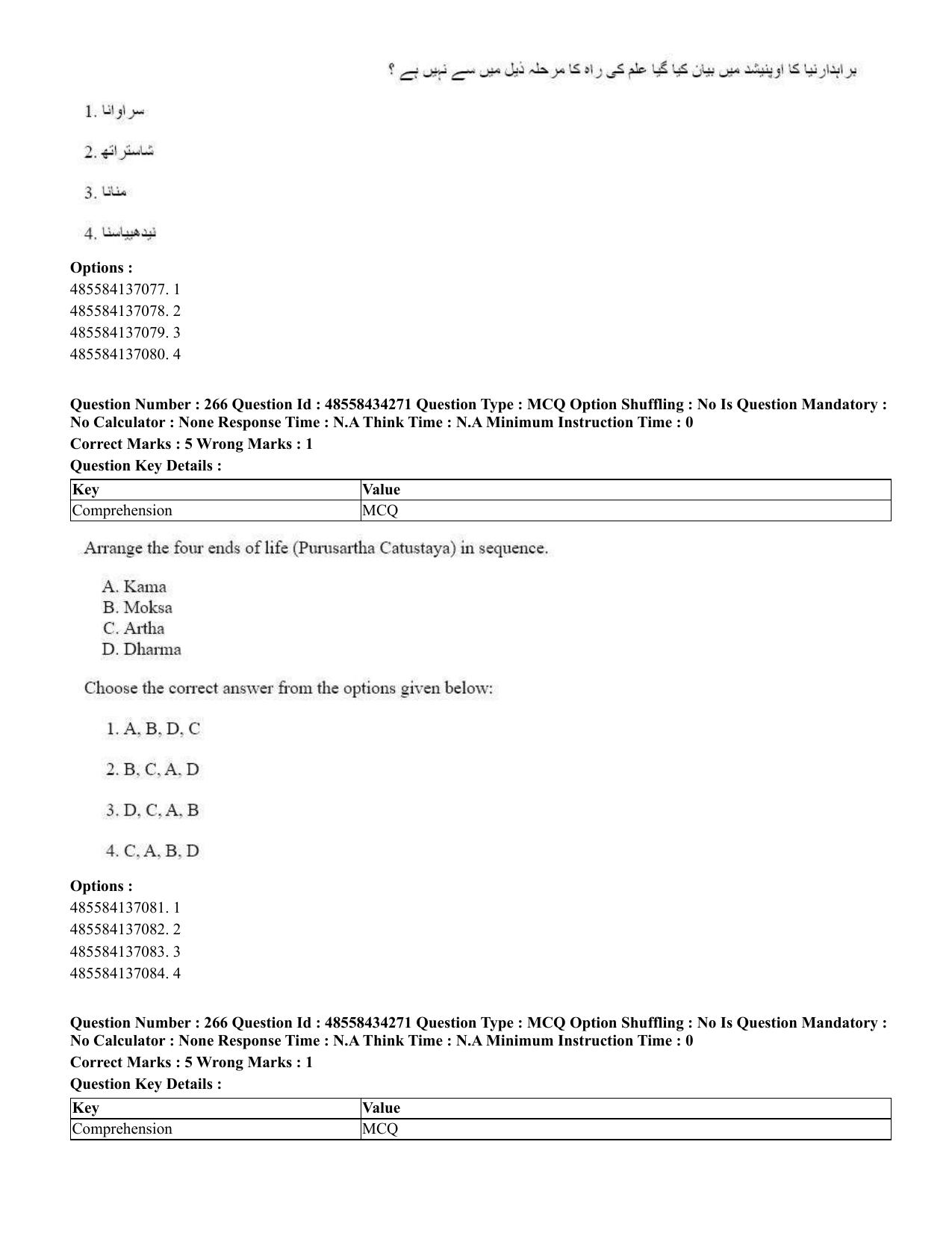 CUET 2023 English Urdu Shift 3 Question Paper - 18 June 2023 - Page 240