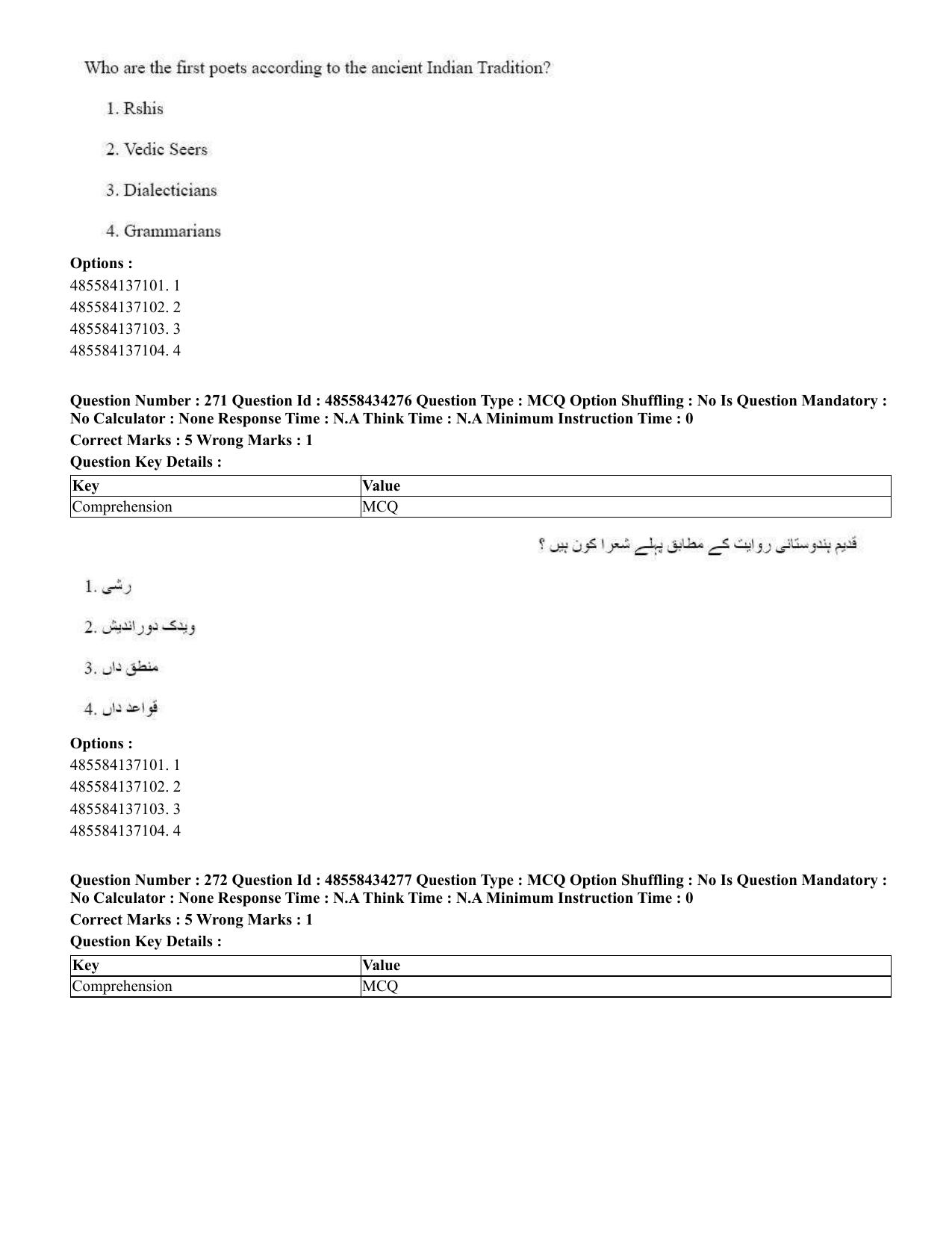 CUET 2023 English Urdu Shift 3 Question Paper - 18 June 2023 - Page 246