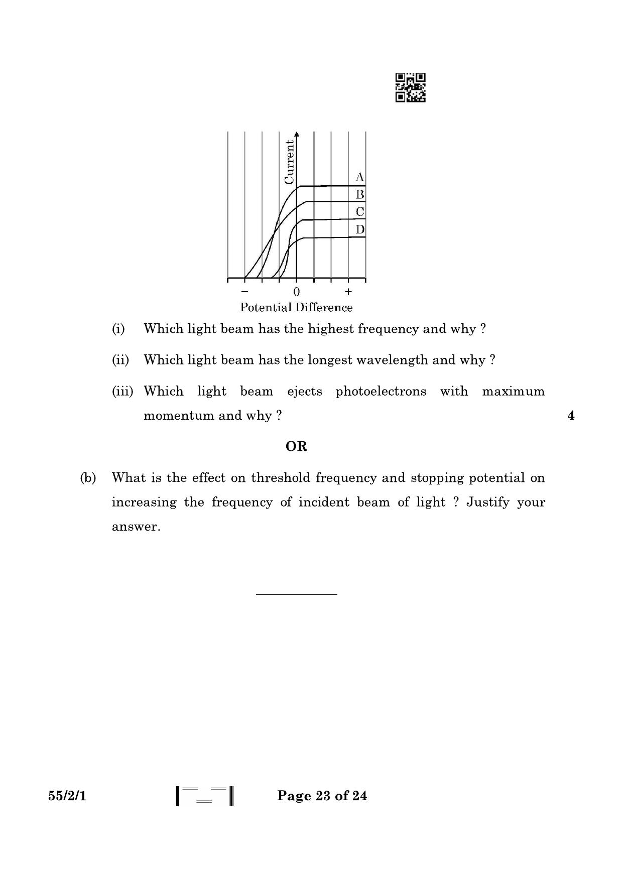 CBSE Class 12 55-2-1 Physics 2023 Question Paper - Page 23