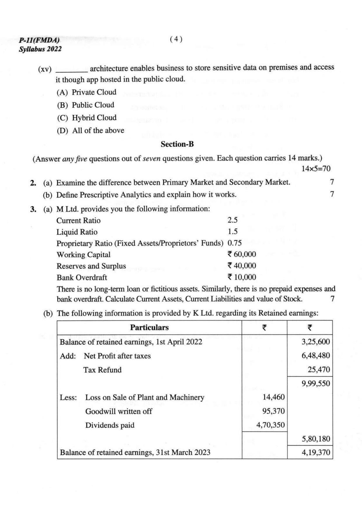 ICMAI Intermediate December 2023 Question Paper - Financial Management And Business Data Analytics - Page 4