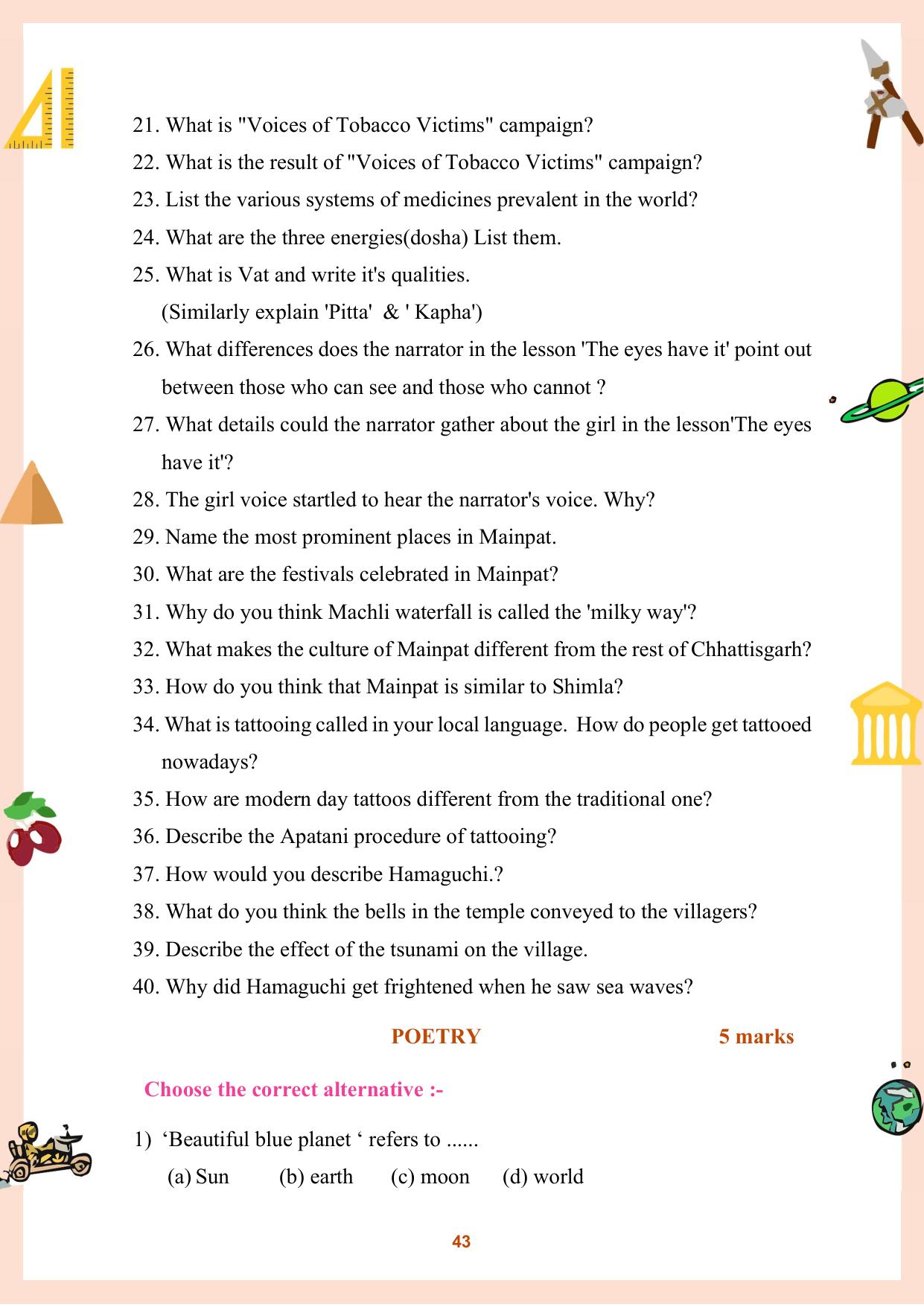 CGBSE Board Class 9 Question Bank - Page 44