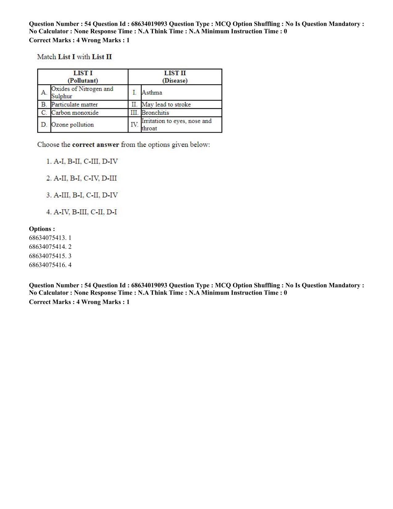 CUET PG 2023: COQP02 – Applied Geography and Geoinformatics(ENG) - Shift 2 (13-06-2023) Question Paper  - Page 52