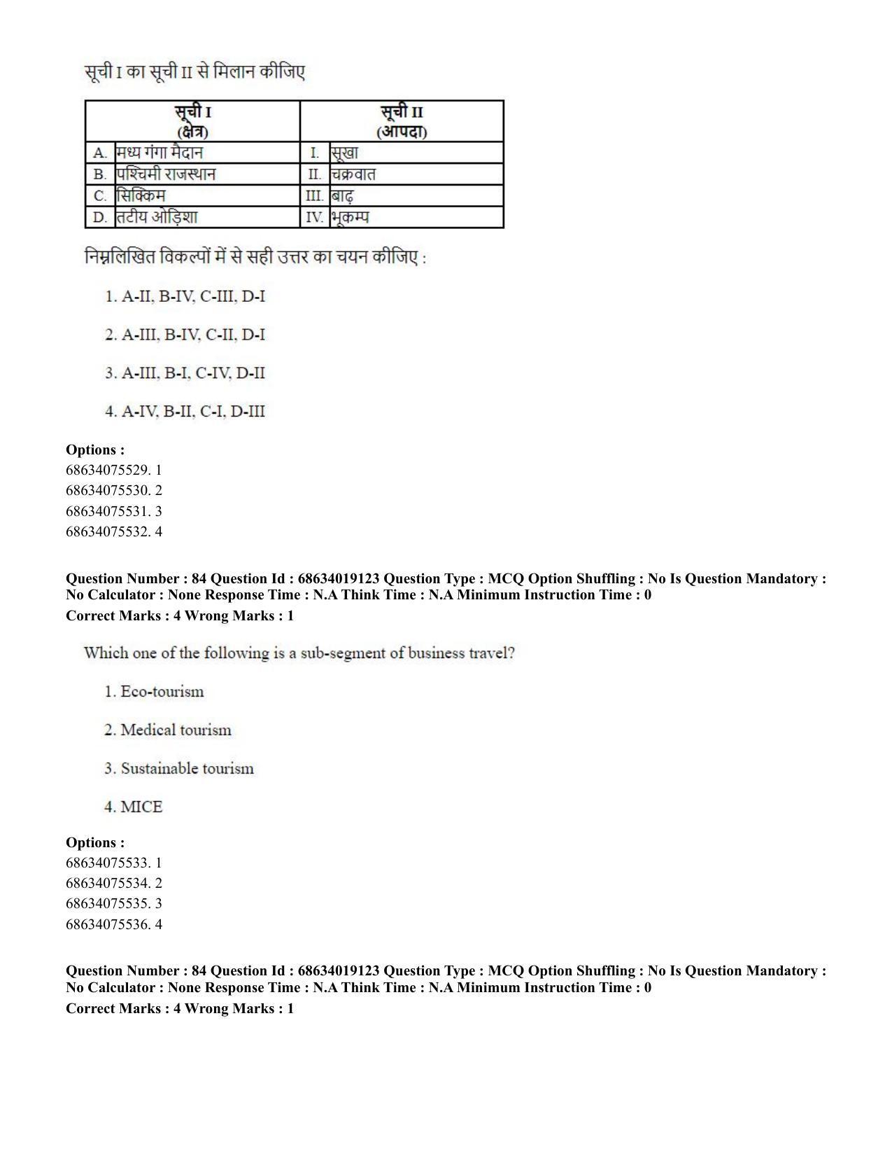 CUET PG 2023: COQP02 – Applied Geography and Geoinformatics(ENG) - Shift 2 (13-06-2023) Question Paper  - Page 80