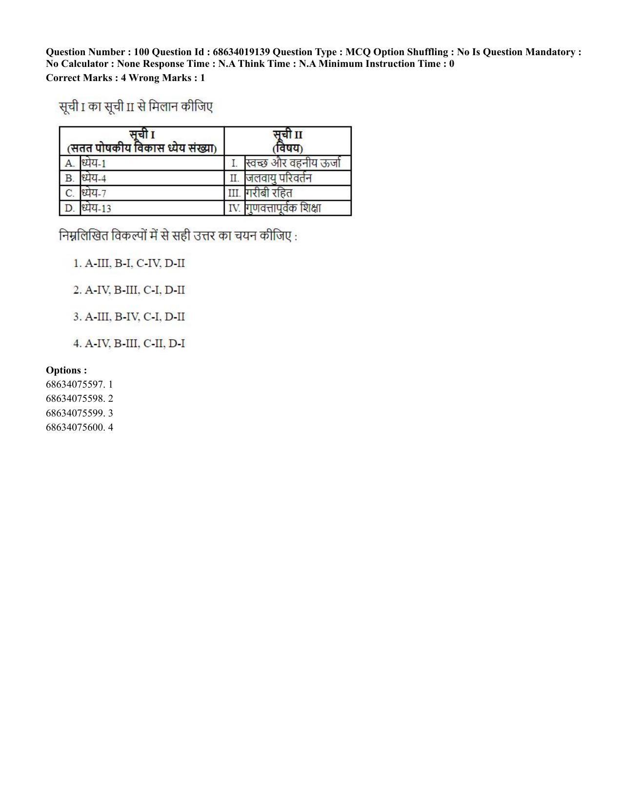 CUET PG 2023: COQP02 – Applied Geography and Geoinformatics(ENG) - Shift 2 (13-06-2023) Question Paper  - Page 96