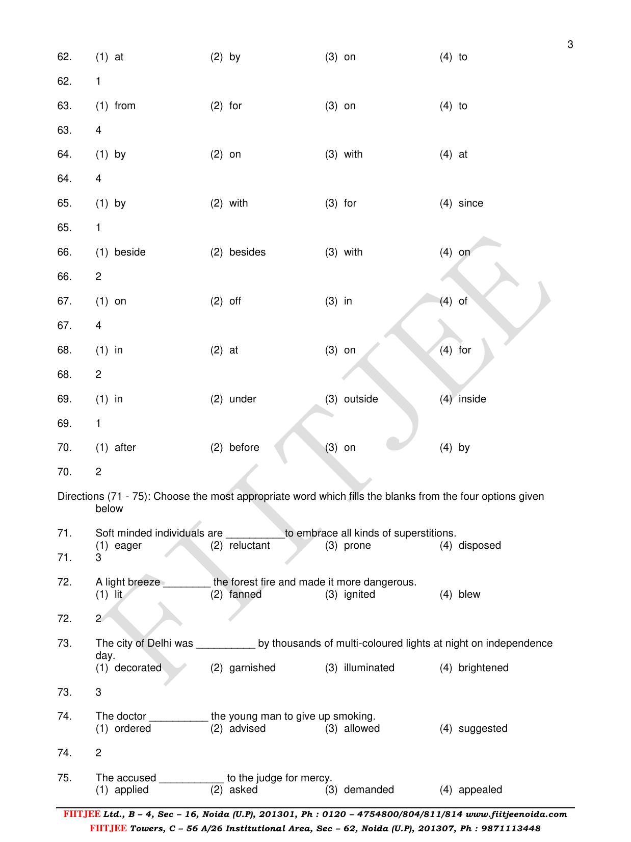 Uttar Pradesh NTSE 2017 LANGUAGE Question Papers - Page 3