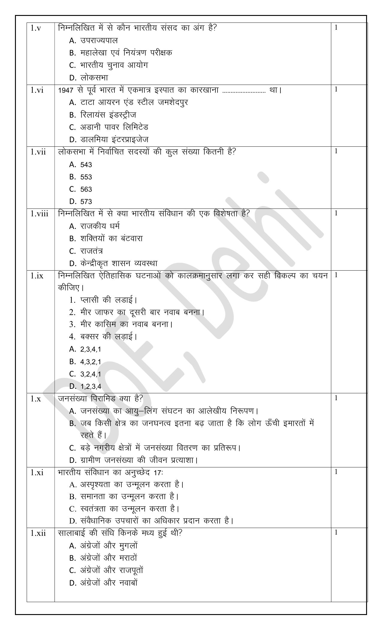 Edudel Class 8 Social Science (Hindi) Practice Papers-1 (2023-24) - Page 2