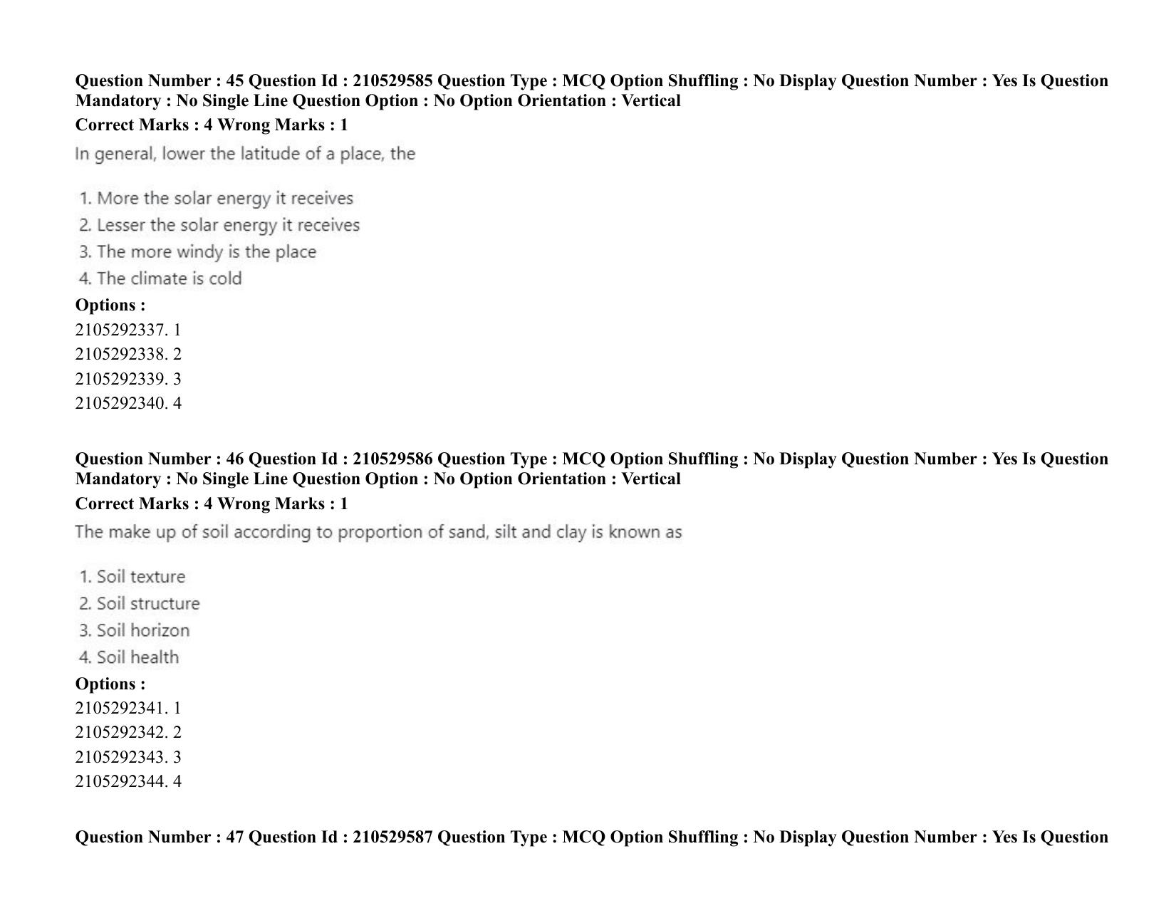 ICAR AIEEA PG 2020 PHYSICAL SCIENCES Question Paper - Page 25