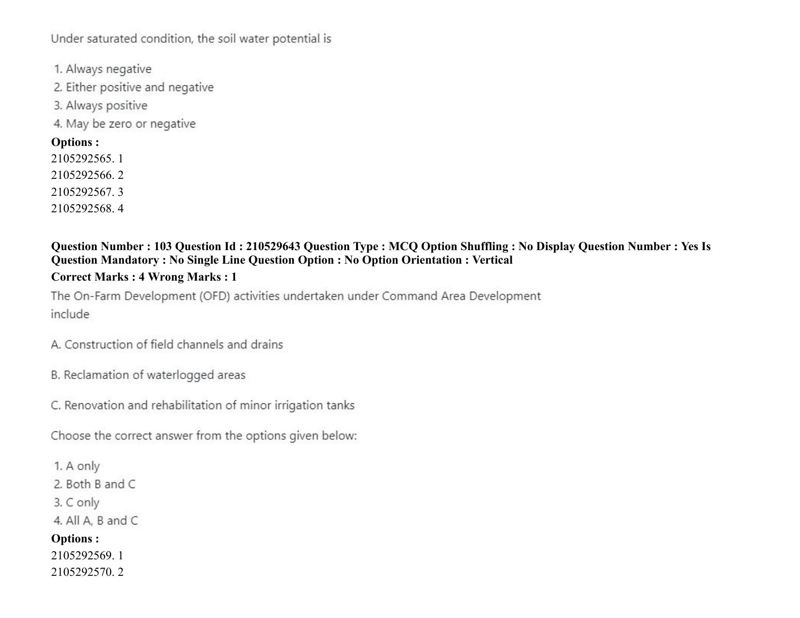 ICAR AIEEA PG 2020 PHYSICAL SCIENCES Question Paper - Page 54