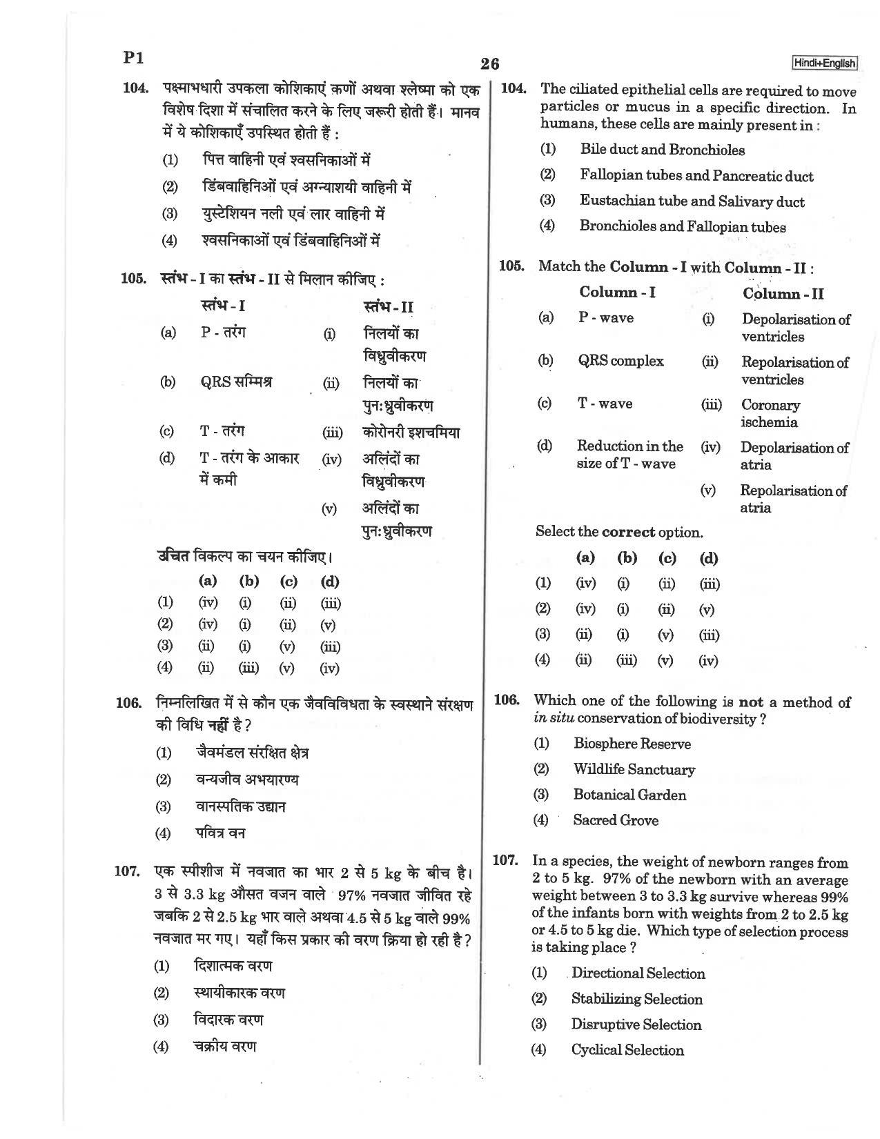 NEET P1 2019 Question Paper - Page 26