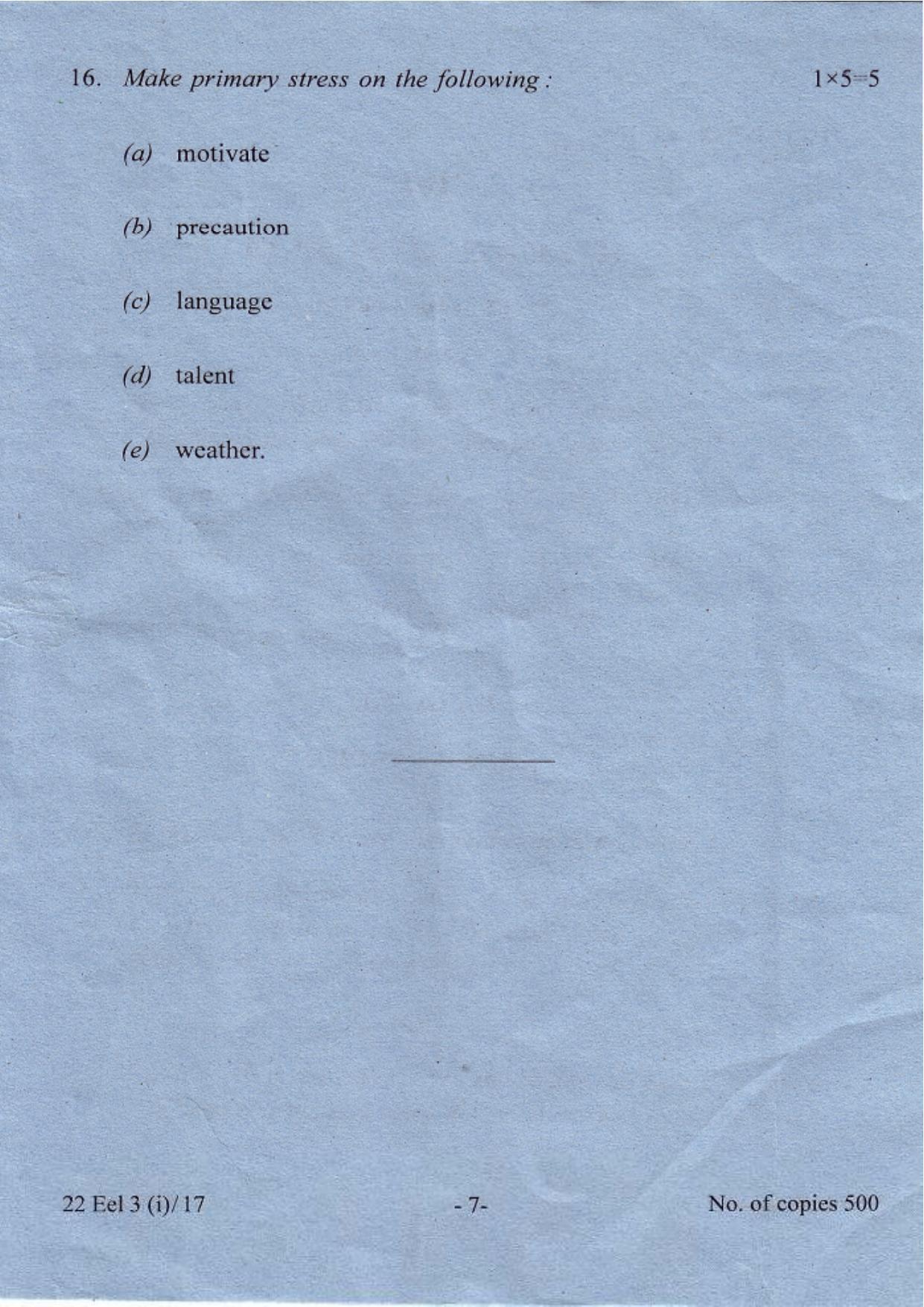 COHSEM Class 12 Elective English 2017 Question Papers - Page 7