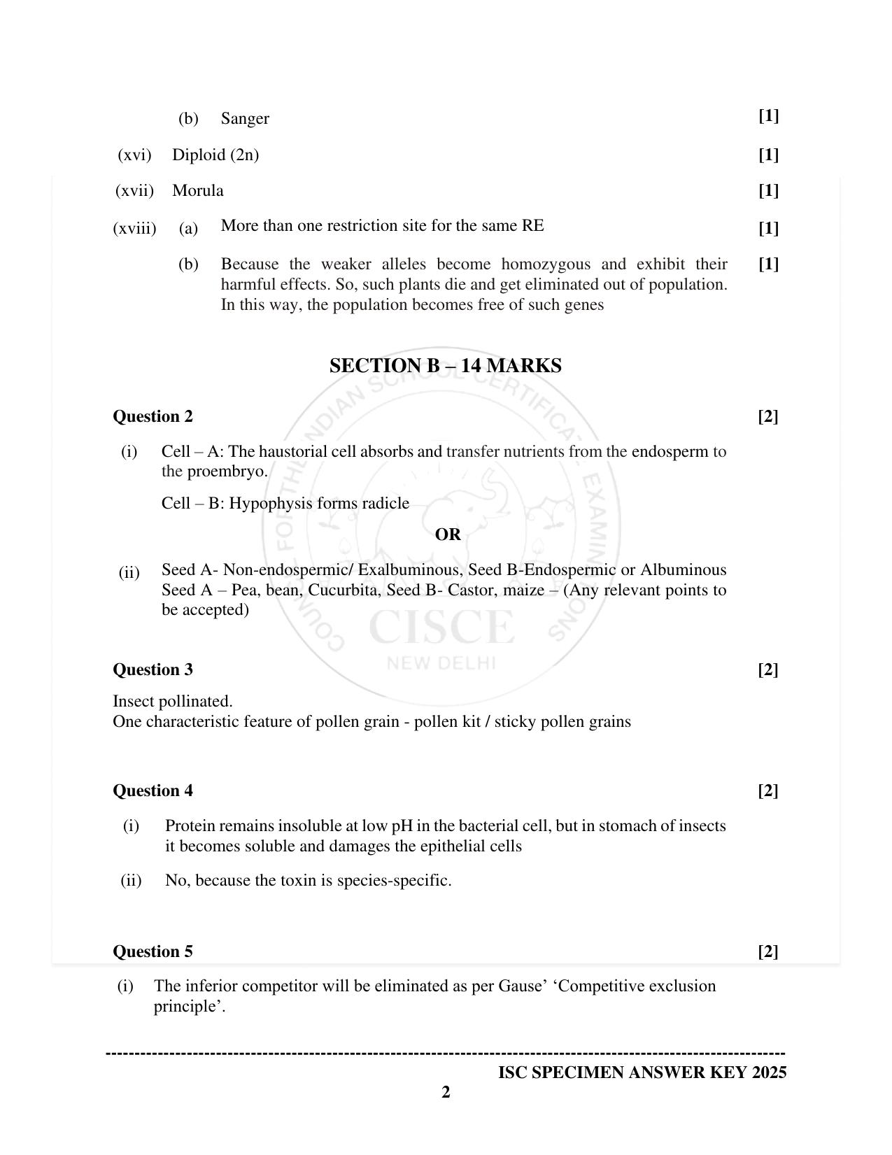 ISC Class 12 2025 Biology (SQP & AK) Specimen Paper - Page 13