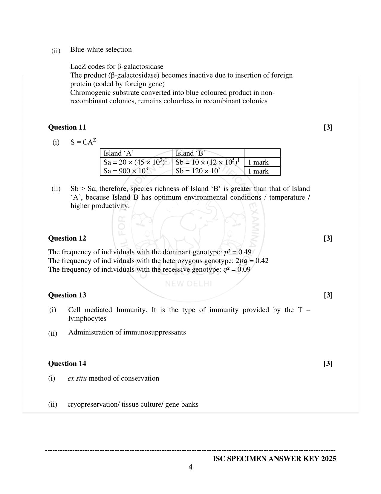 ISC Class 12 2025 Biology (SQP & AK) Specimen Paper - Page 15