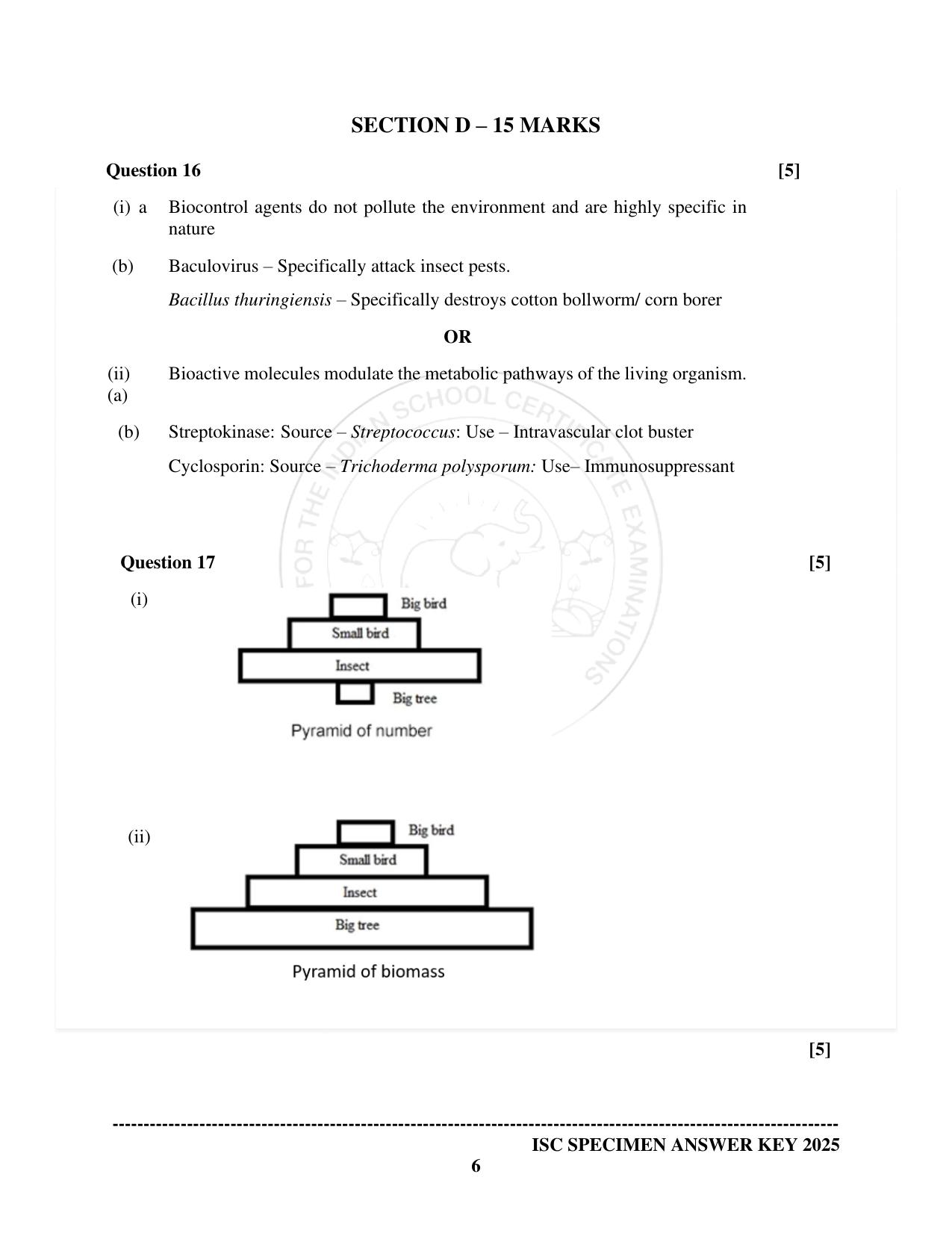 ISC Class 12 2025 Biology (SQP & AK) Specimen Paper - Page 17