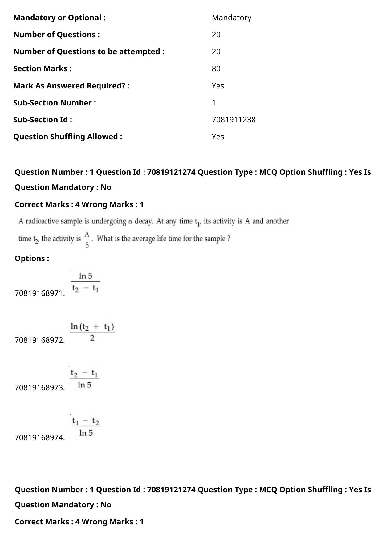 JEE Mains 2021: BTech Assamese (Shift 2) 26-02-2021 Question Paper - Page 2