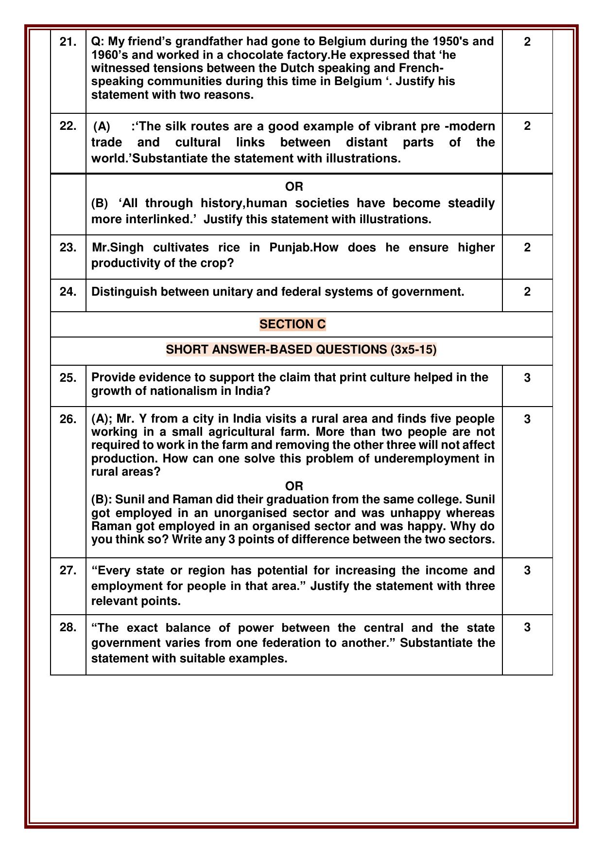 CBSE Class 10 Social Science Set 2 Practice Questions 2023-24 - Page 8