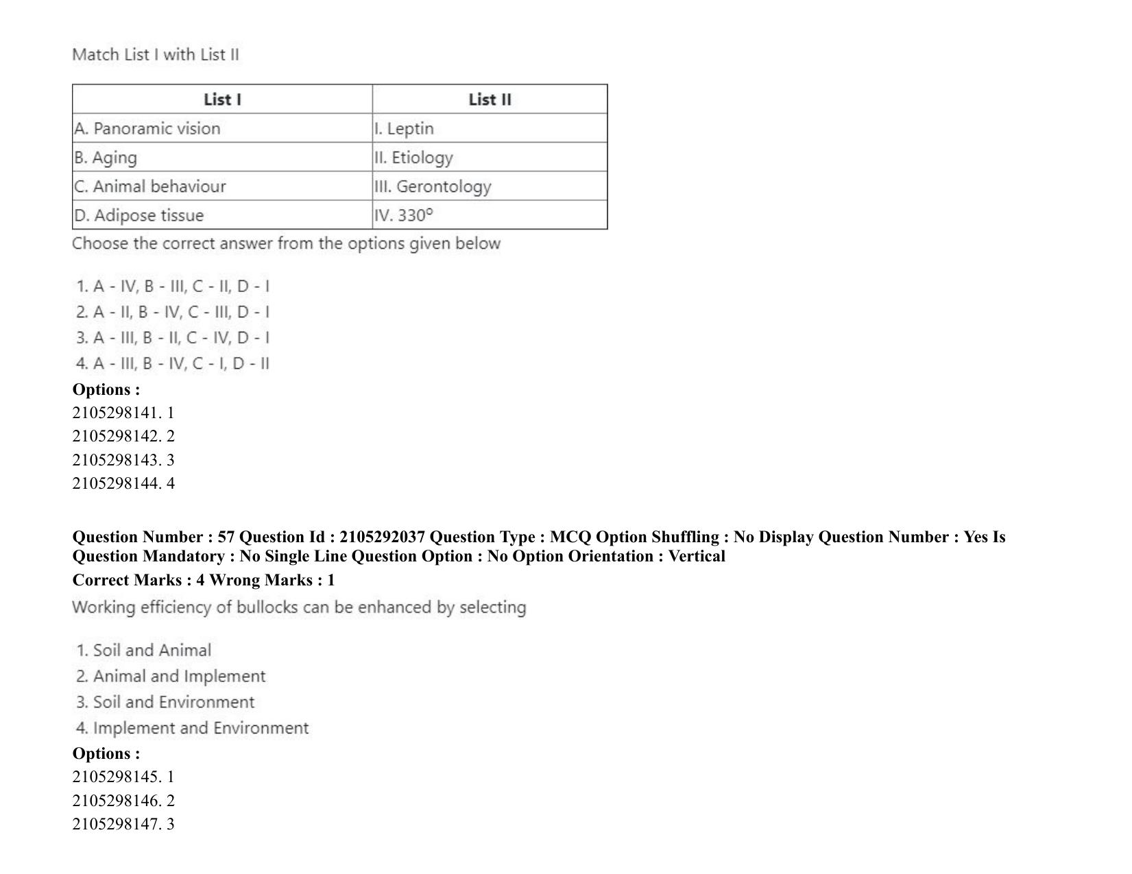 ICAR AIEEA PG 2020 ANIMAL SCIENCE Question Paper - Page 34