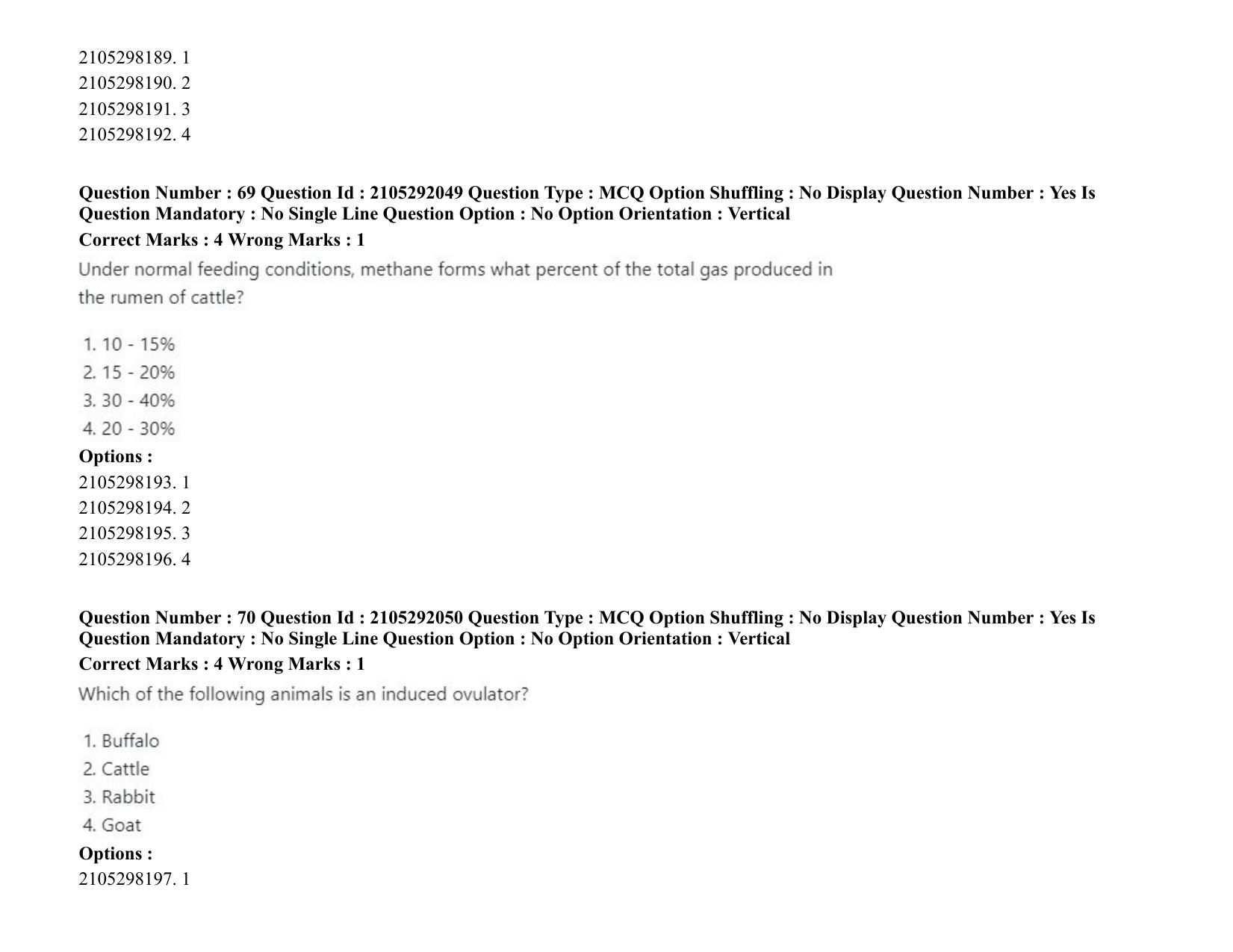 ICAR AIEEA PG 2020 ANIMAL SCIENCE Question Paper - Page 45