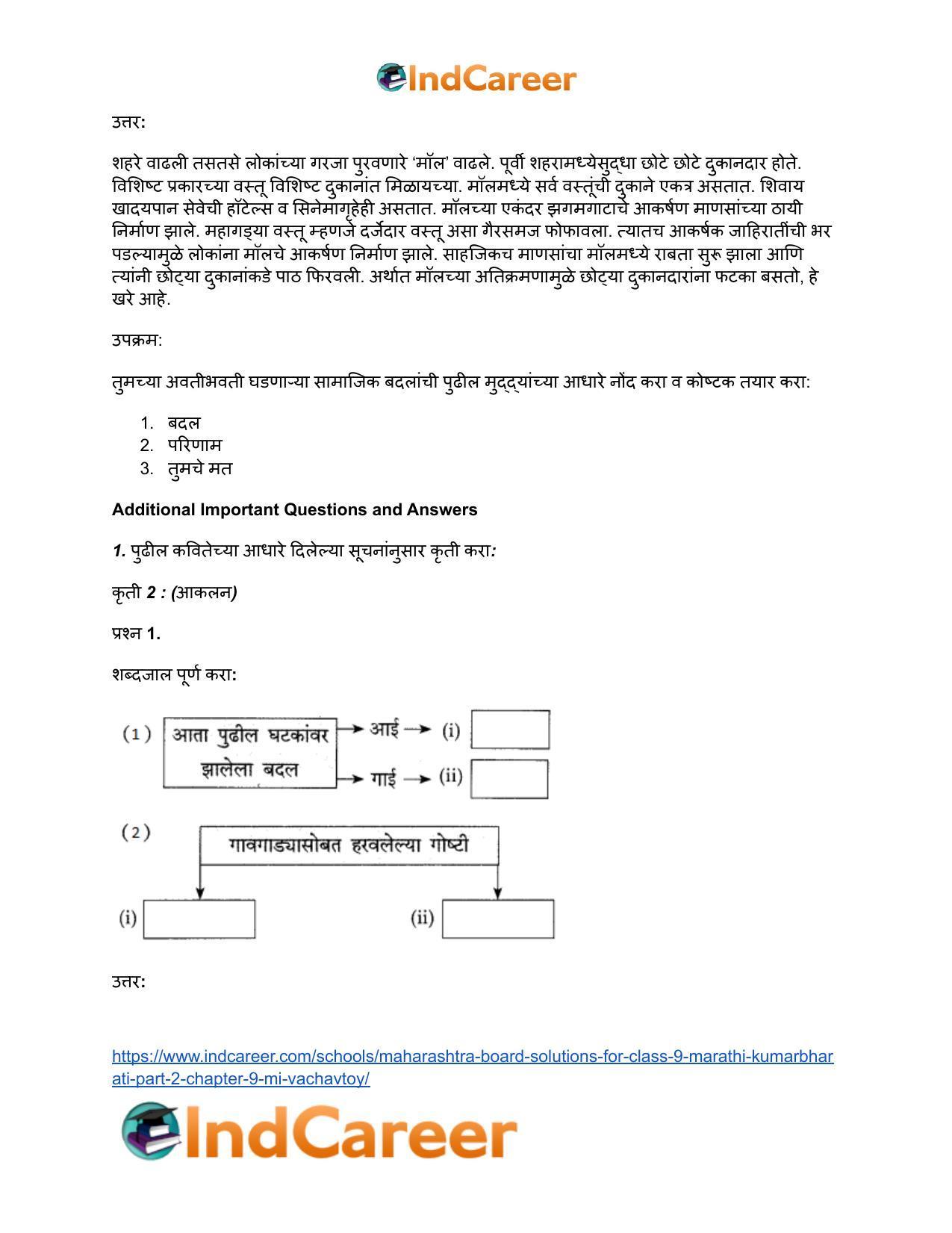 Maharashtra Board Solutions for Class 9- Marathi Kumarbharati (Part- 2): Chapter 9- मी वाचवतोय - Page 6