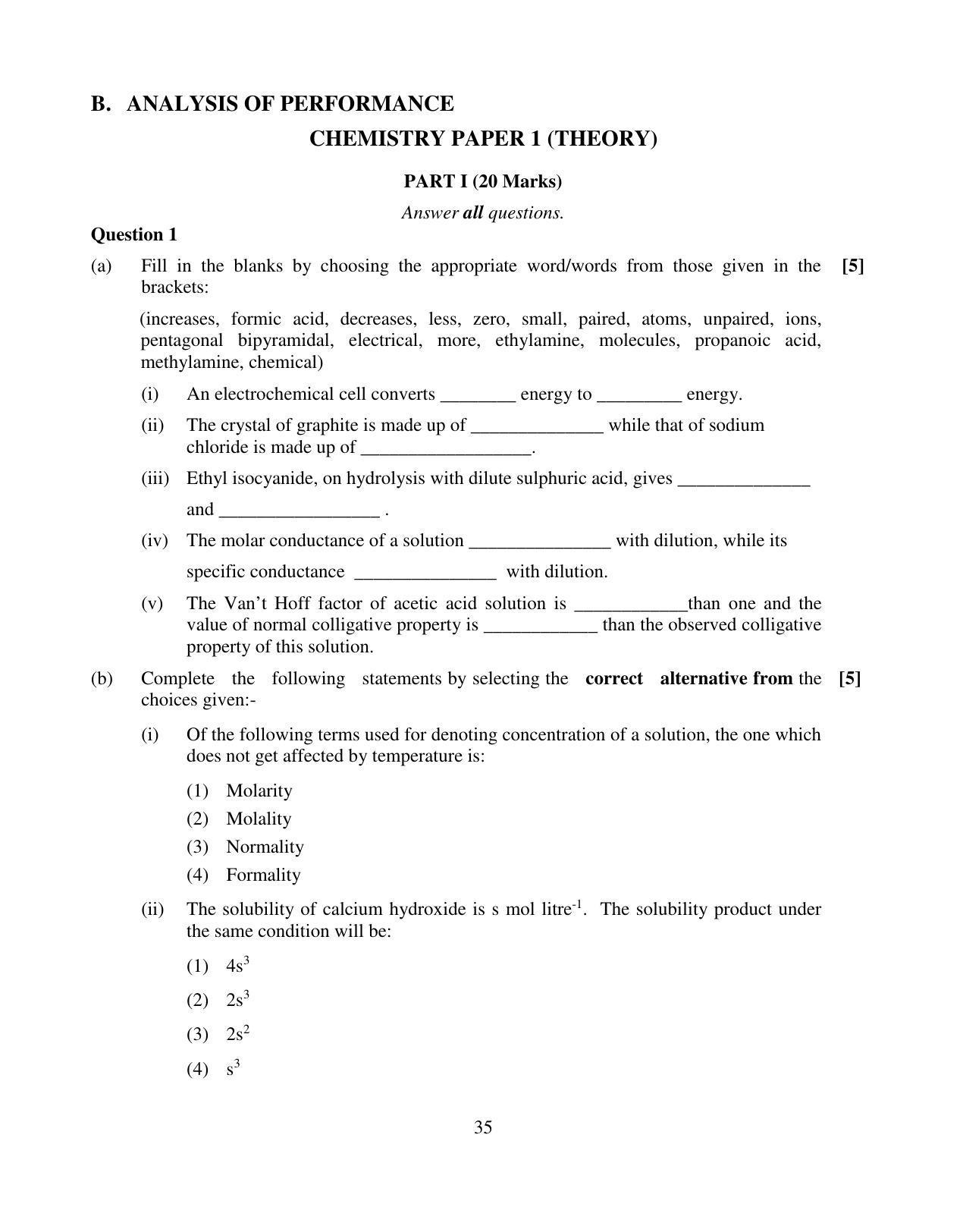 ISC Class 12 2014 Chemistry Paper I Question Paper Solutions - Page 5