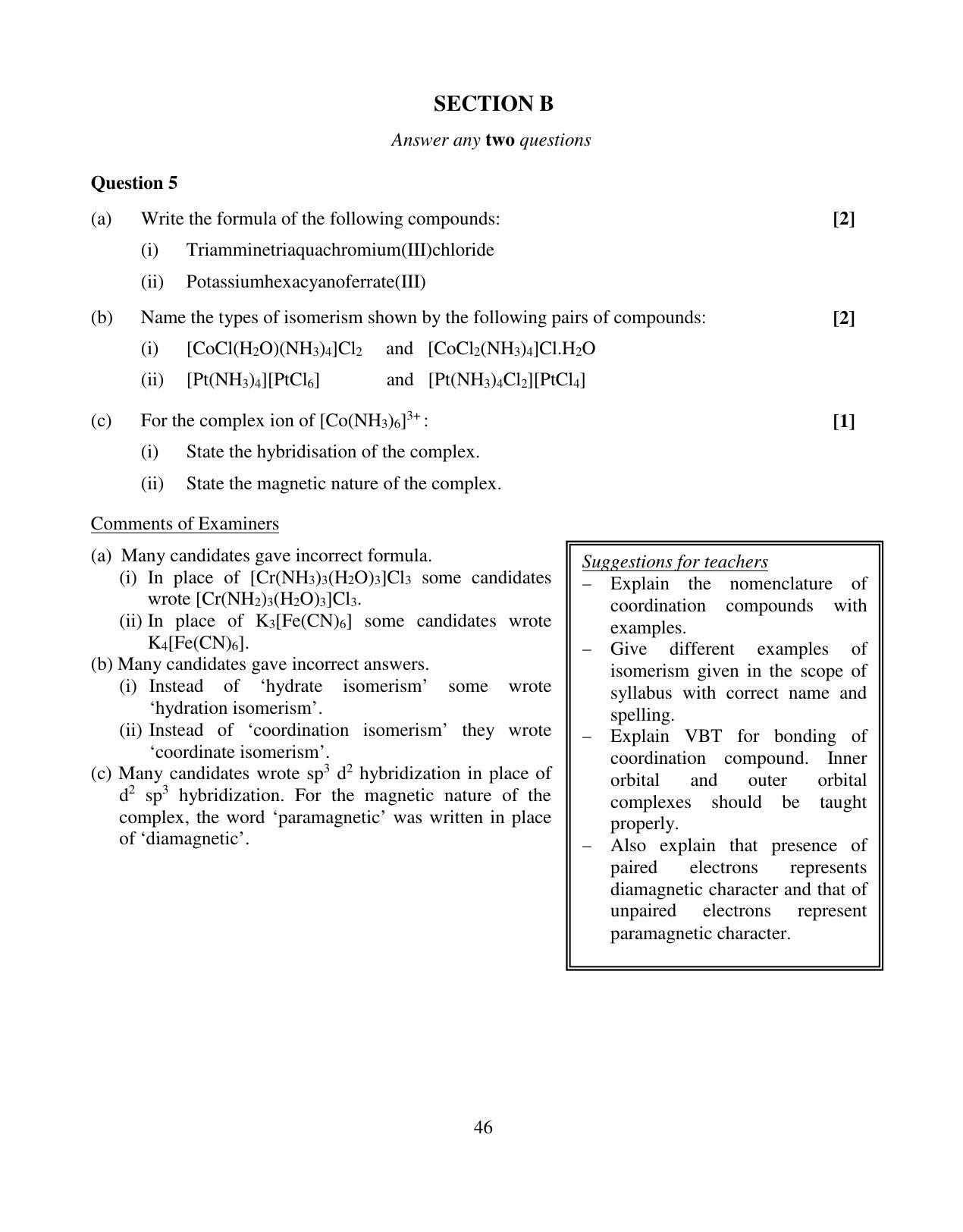 ISC Class 12 2014 Chemistry Paper I Question Paper Solutions - Page 16