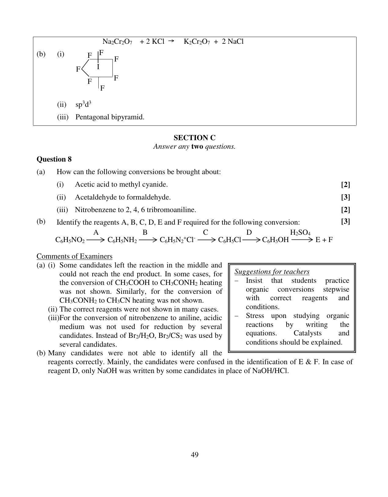 ISC Class 12 2014 Chemistry Paper I Question Paper Solutions - Page 19
