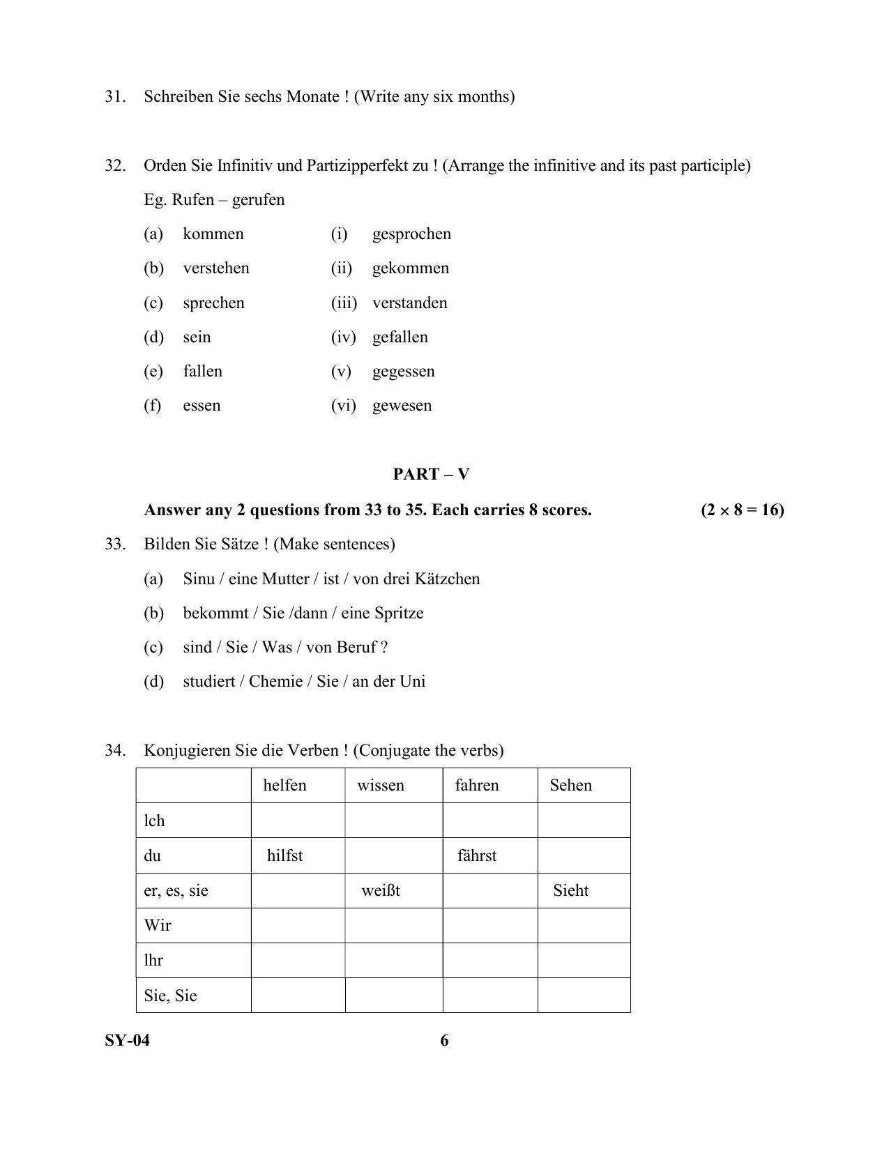 Kerala Plus Two Question Paper 2022 - German - Page 6