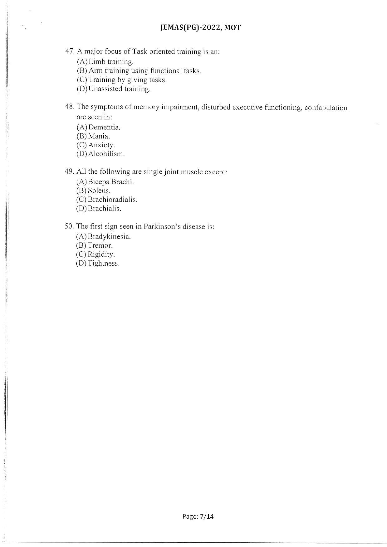 WBJEEB JEMAS (PG) 2022 MOT Question Paper - Page 9
