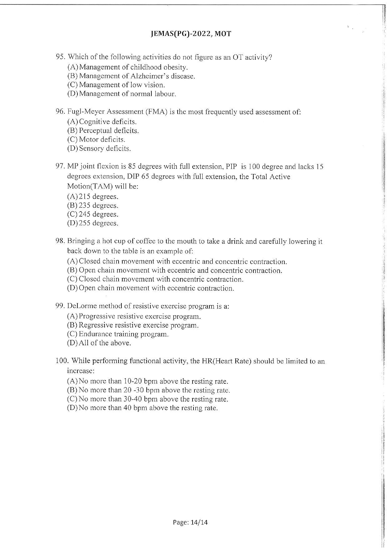 WBJEEB JEMAS (PG) 2022 MOT Question Paper - Page 16